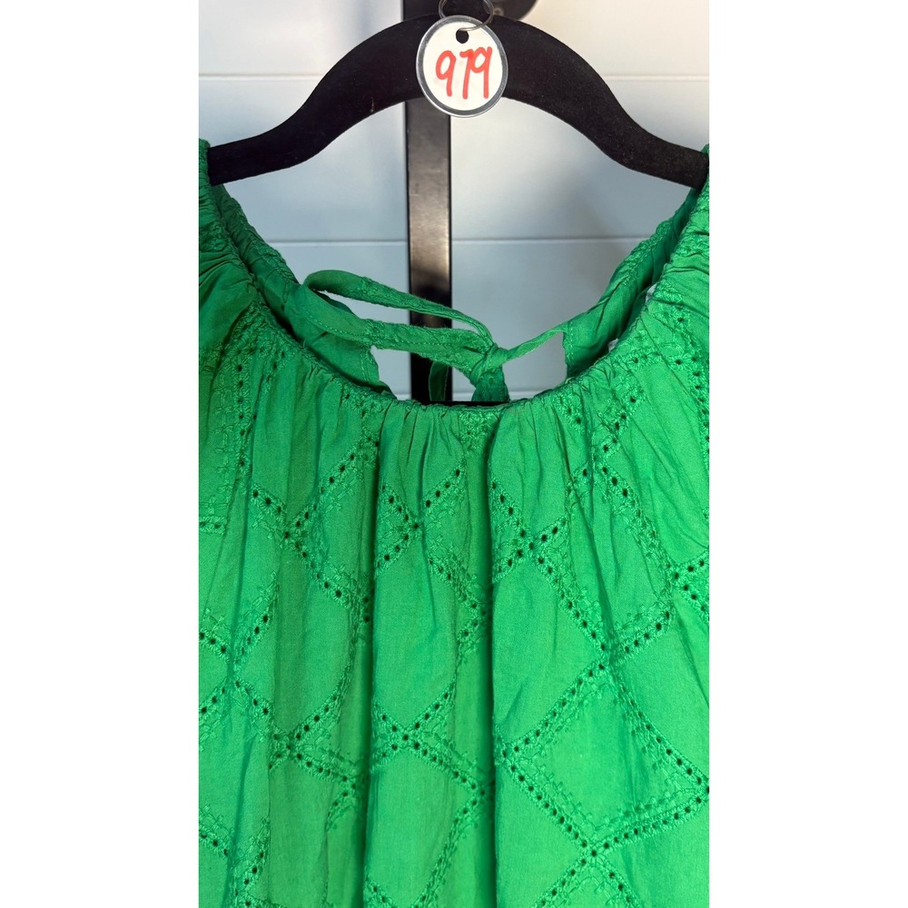 Tuckernuck Hyacinth House Green Eyelet Puff Sleeve Mini Dress (MSRP: $178) Small - Picture 6 of 9